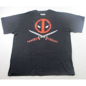 Deadpool‎ Marvel T Shirt Mens Size XL Black Graphic Tee Crew Neck Comics